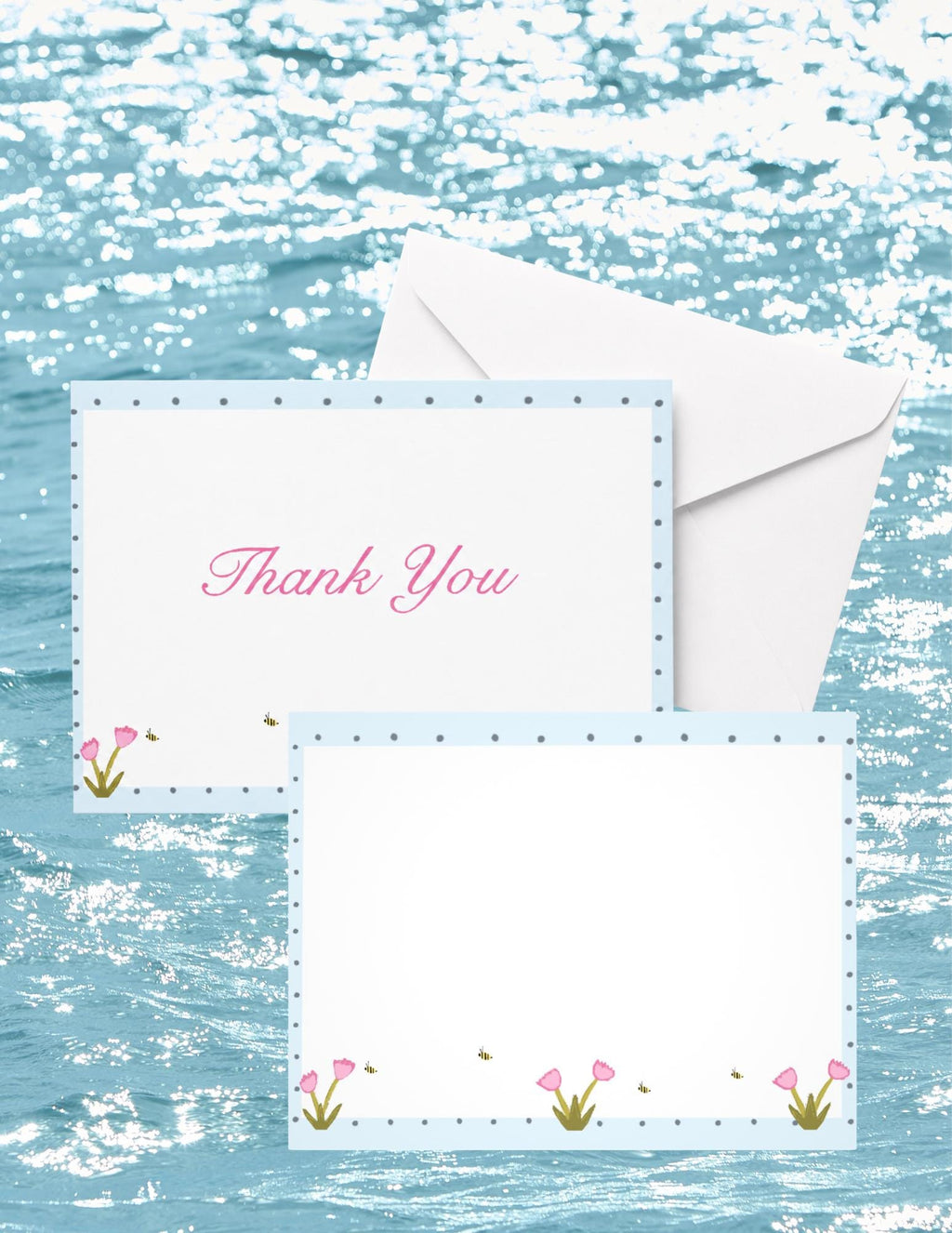 Pink Tulip Thank You Card