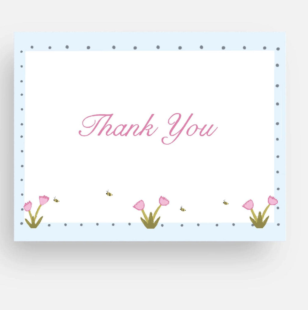 Pink Tulip Thank You Card